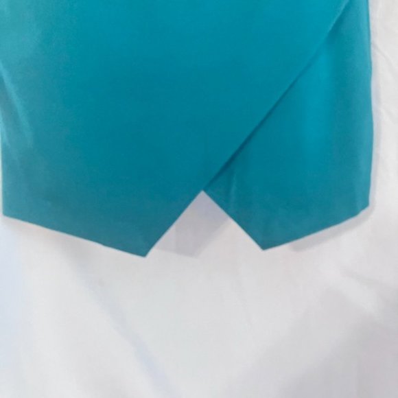 Zara Trafaluc Teal Bodycon Halter Neck Racerback Asymmetrical Mini Dress - Picture 4 of 7